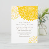 Wit Geel Chrysanthemum Eenvoudige QR RSVP Huwelijk Kaart (Staand voorkant)