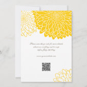 Wit Geel Chrysanthemum Eenvoudige QR RSVP Huwelijk Kaart (Achterkant)