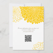 Wit Geel Chrysanthemum QR Code Save the Date Kaart (Achterkant)