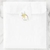 Wit geel daffodil botanische waterverf Sticker (Tas)