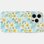 Wit Geel Frangipani Floral Designer Case-Mate iPhone Case (Achterkant (horizontaal))