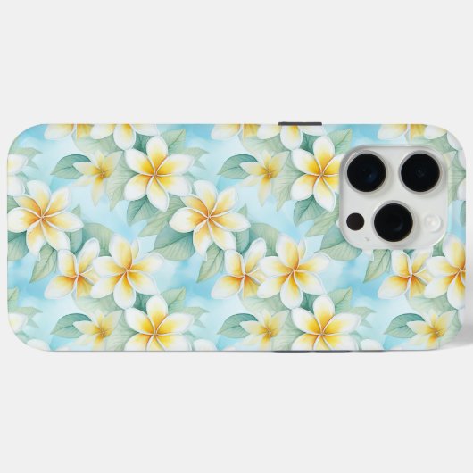Wit Geel Frangipani Floral Designer Case-Mate iPhone Case (Achterkant (horizontaal))