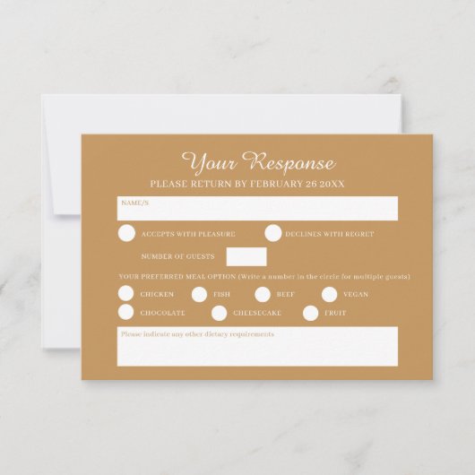 Wit geel goud frangipani bruiloft waterverf RSVP kaartje (Voorkant)