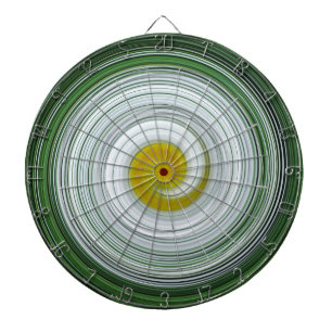 Wit, geel, groen spiraalpatroon dartbord