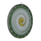 Wit, geel, groen spiraalpatroon dartbord (Voorkant Links)