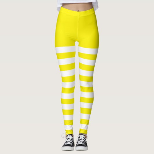 Wit & Geel Leggings (Voorkant)