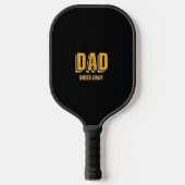 Wit geel papa vibes alleen pickleball peddel paddle (Voorkant)