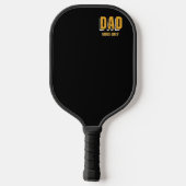 Wit geel papa vibes alleen pickleball peddel paddle (Achterkant)