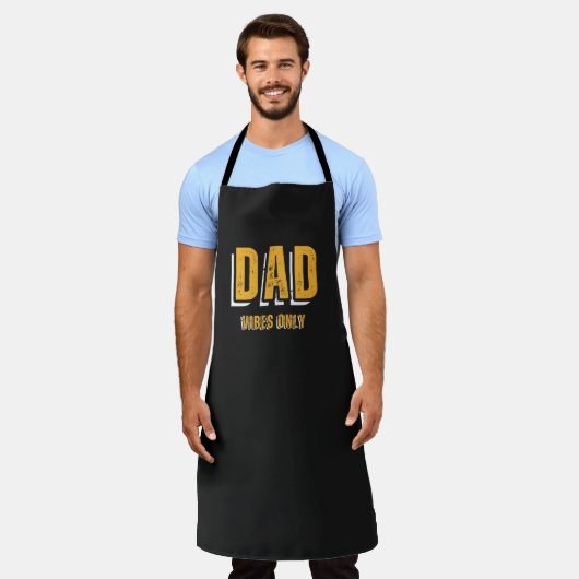 Wit geel papa vibes alleen Schort (Gedragen)