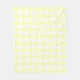 Wit & Geel Pastel Weefselontwerp Fleece Deken