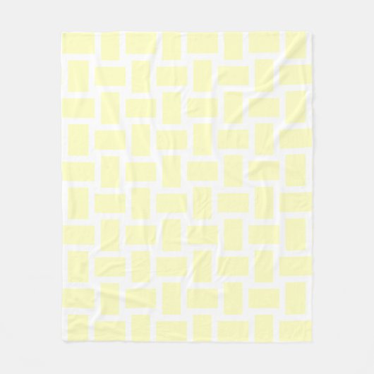 Wit & Geel Pastel Weefselontwerp Fleece Deken (Voorkant)