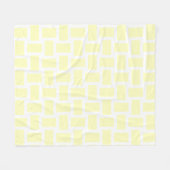 Wit & Geel Pastel Weefselontwerp Fleece Deken (Voorkant (Horizontaal))