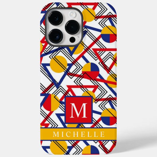 wit geel rood blauw geometrisch Case-Mate iPhone case (Achterkant)