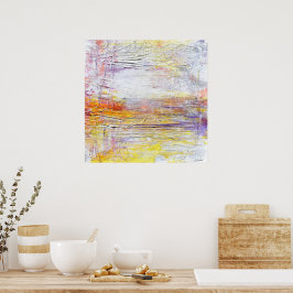 Wit Geel Roze Geweven Abstract Schilderen Poster