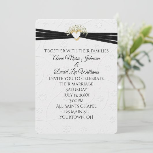 Wit-gegaufreerd met hart kaart (Staand voorkant)