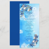 Wit geïllustreerd Waterverf Moonflower Menu (Voorkant / Achterkant)