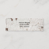 wit gekleurd hout mini visitekaartje (Voorkant)