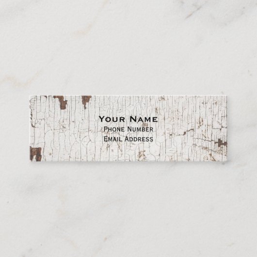  wit gekleurd hout mini visitekaartje (Voorkant)