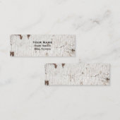 wit gekleurd hout mini visitekaartje (Voorkant / Achterkant)