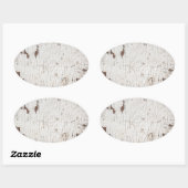  wit gekleurd hout ovale sticker (Vel)