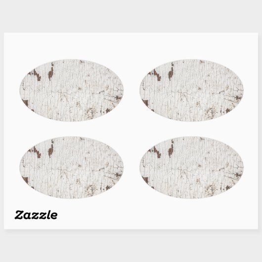  wit gekleurd hout ovale sticker (Vel)