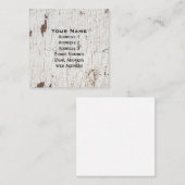  wit gekleurd hout vierkante visitekaartje (Voorkant / Achterkant)