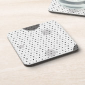 Wit gekleurde Abstracte polka stippen h11 Bier Onderzetter (Linkerzijde)