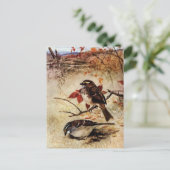 Wit-gekleurde Sparrows en de Bladeren van de Dalin Briefkaart (Staand voorkant)