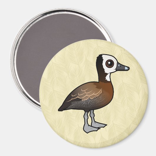 Wit-gelaatste kronkel-Duck Magneet (Voorkant / Achterkant)
