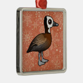 Wit-gelaatste kronkel-Duck Metalen Ornament (Rechts)