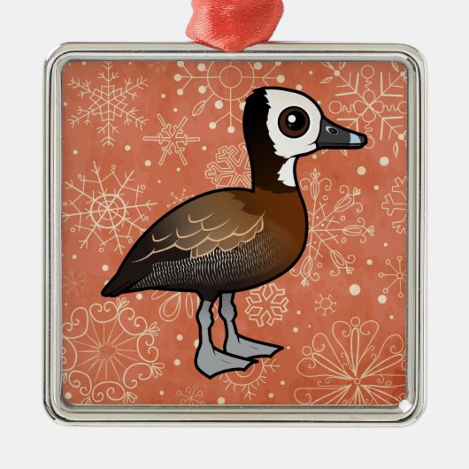 Wit-gelaatste kronkel-Duck Metalen Ornament (Voorkant)