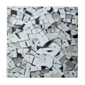 Wit gelummerd patroon grijs tegeltje (Voorkant)