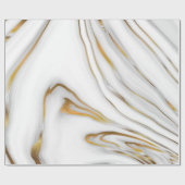 Wit gemarmerd met gouden korrel cadeaupapier (Vlak)