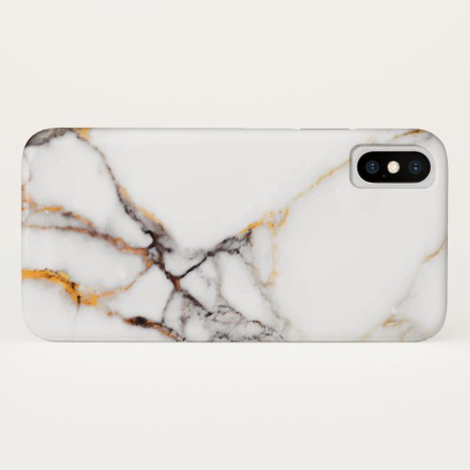 Wit gemarmerd met graan Case-Mate iPhone case (Achterkant (horizontaal))