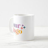 Wit gemerkt modern aangepast logo koffiemok (Voorkant links)