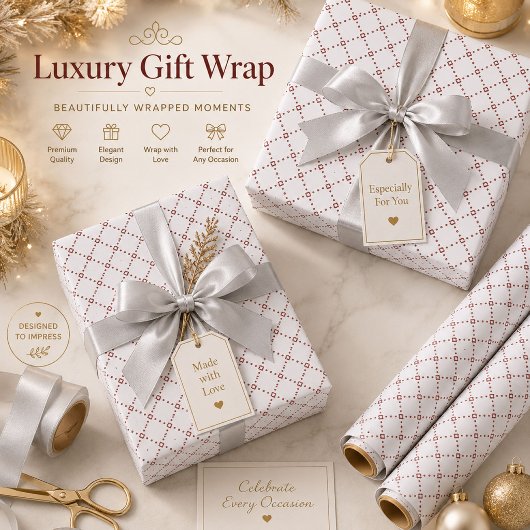 Wit geometrisch cadeauverpakkings papier
