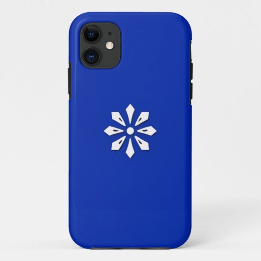 Wit geometrisch motief op blauwe achtergrond Case-Mate iPhone case (Achterkant)
