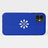 Wit geometrisch motief op blauwe achtergrond Case-Mate iPhone case (Achterkant (horizontaal))
