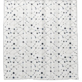 wit geometrisch netwerkpatroon douchegordijn (Voorkant)