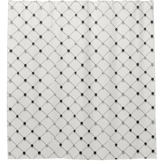 wit geometrisch patroon douchegordijn (Voorkant)