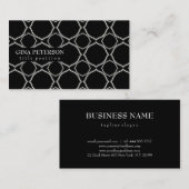 Wit geometrisch vormenpatroon visitekaartje (Voorkant / Achterkant)