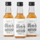 Wit gepersonaliseerd 50ste om het even welk verjaa likeurfles etiket (Flessen)