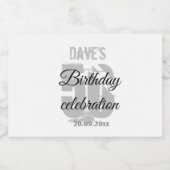 Wit gepersonaliseerd 50ste om het even welk verjaa likeurfles etiket (Enkel label)