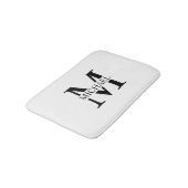 Wit Gepersonaliseerd Monogram en Naam Badmat (Gekanteld)