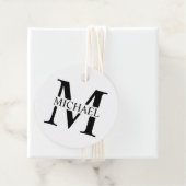 Wit Gepersonaliseerd Monogram en Naam Bedankjes Labels (In situ)