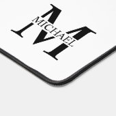 Wit Gepersonaliseerd Monogram en Naam Bureaumat (Hoek)