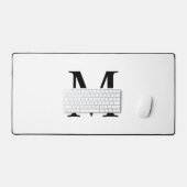 Wit Gepersonaliseerd Monogram en Naam Bureaumat (Keyboard & Muis)