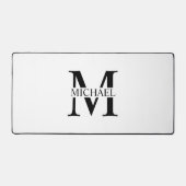 Wit Gepersonaliseerd Monogram en Naam Bureaumat (Voorkant)