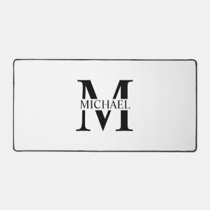 Wit Gepersonaliseerd Monogram en Naam Bureaumat
