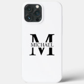 Wit Gepersonaliseerd Monogram en Naam Case-Mate iPhone Case (Achterkant)
